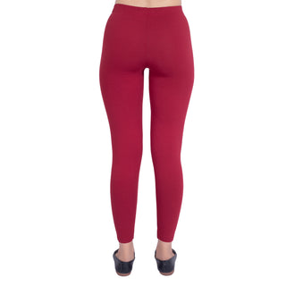 Women Maroon Ankle Length Legging