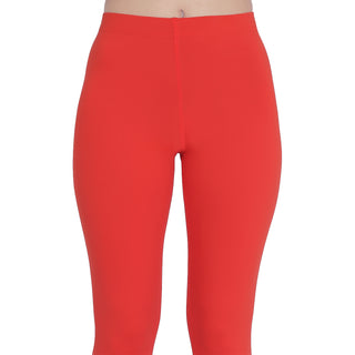 Women Bright Red Ankle Length Legging