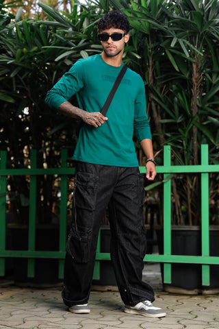 Men’s 100% Cotton Solid Full Sleeve T-Shirt | Round Neck Long Sleeve Casual Tee | Soft Breathable Fabric | Machine Washable