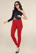 Women Dark Red Regular Legging