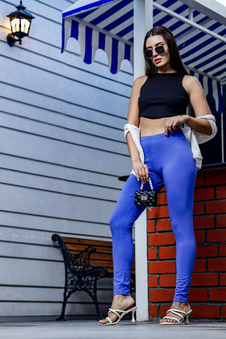 WOMEN BLUE REGULAR LENGTH LEGGING