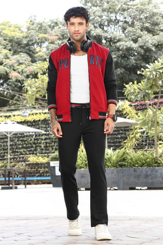 Men’s Colorblock Tracksuit Set | Stand Collar Zip-Up Jacket & Drawstring Joggers | Cotton Blend | Mid-Rise | Long Sleeves | 4 Pockets | Casual Athleisure Sportswear