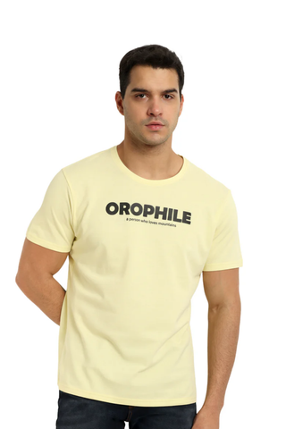 Men Yellow Haze Round Neck T-Shirt