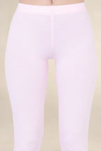 ONE SKY WOMEN BABY PINK SOLID LEGGINGS