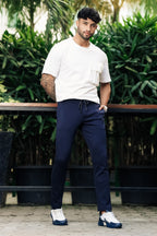 ONE SKY Men’s Cotton Blend Track Pants | Mid Rise Casual Joggers with Drawstring | 3 Pockets | Solid Color | Machine Wash