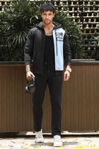 Men’s Colorblock Tracksuit Set | Hooded Zip-Up Jacket & Drawstring Joggers | Cotton Blend | Mid-Rise Flat Front | 4 Pockets | Long Sleeves | Casual Athleisure Sportswear