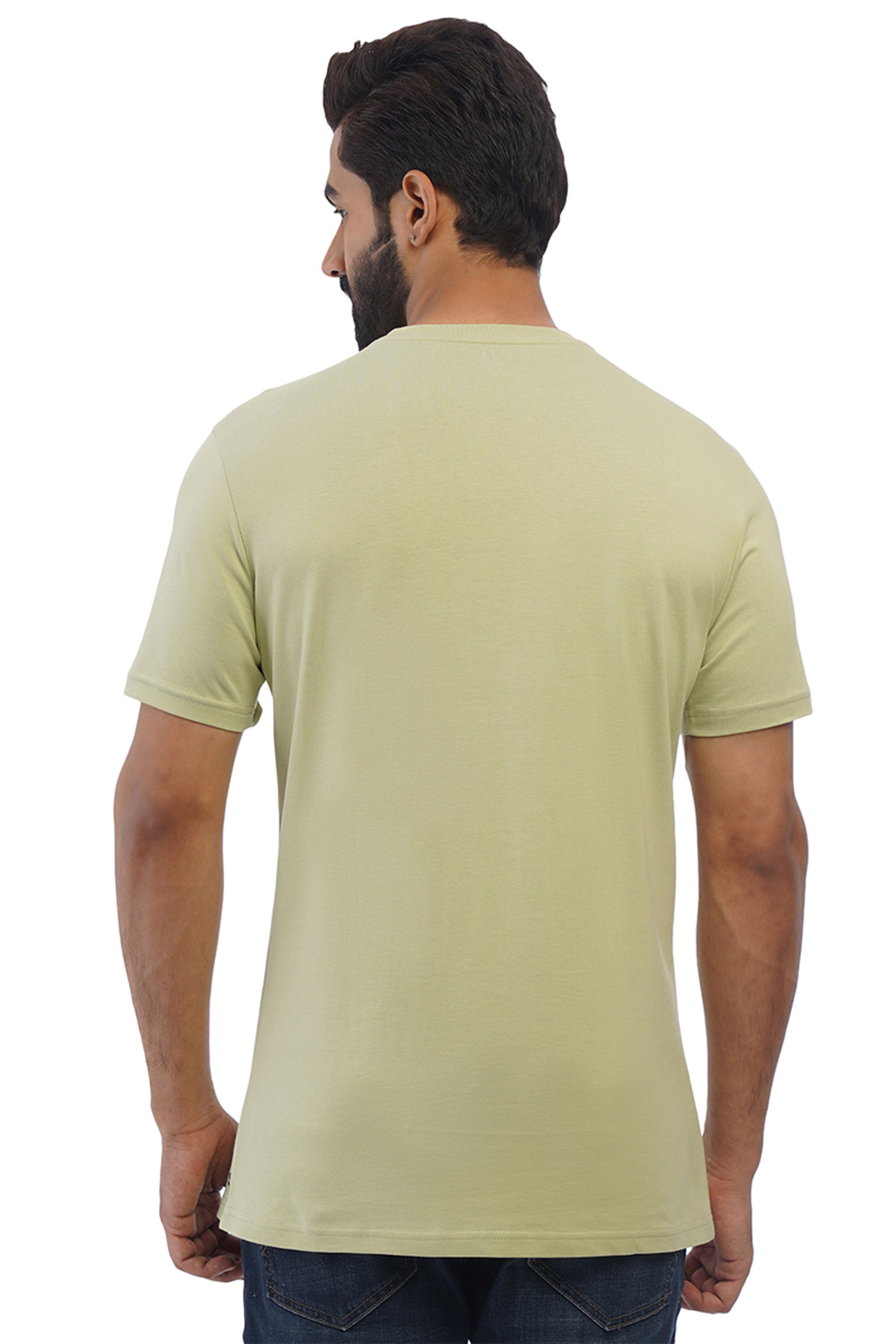 ONE SKY MEN ALOE WASH TYPOGRAPHY PRINTED T SHIRT