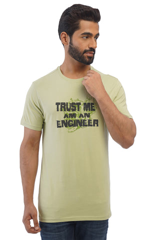 ONE SKY MEN ALOE WASH TYPOGRAPHY PRINTED T SHIRT