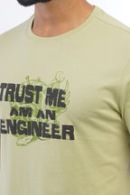 ONE SKY MEN ALOE WASH TYPOGRAPHY PRINTED T SHIRT