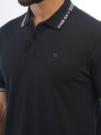 MENS BLACK COTTON POLO TSHIRT