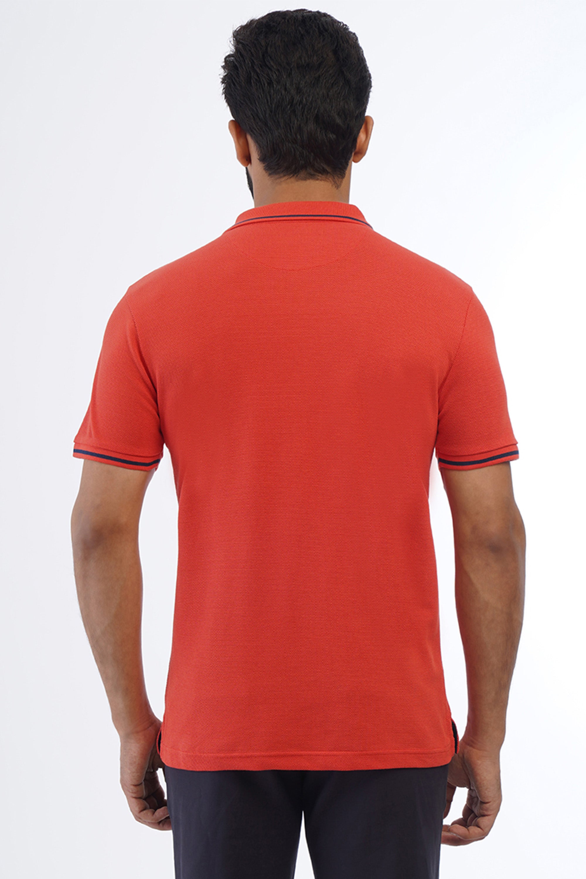 ONE SKY MEN BRIGHT RED SOLID DSP POLO