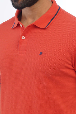 Men's Solid Polo T-Shirt | Cotton-Poly Spandex Blend | Polo Collar Short Sleeves Casual Tee with Button Closure