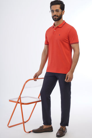 Men's Solid Polo T-Shirt | Cotton-Poly Spandex Blend | Polo Collar Short Sleeves Casual Tee with Button Closure