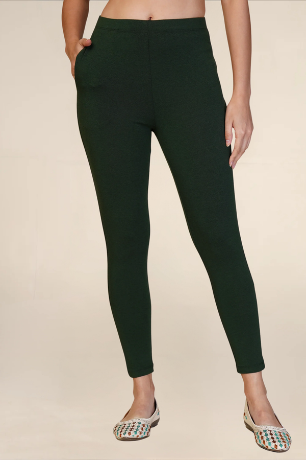 WOMENS MILITARY GREY ANKLE LENGTH POCKET LEGGING