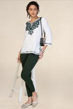 WOMENS MILITARY GREY ANKLE LENGTH POCKET LEGGING
