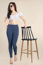 WOMENS MOON LIGHT BLUE REGULAR LENGTH POCKET LEGGING