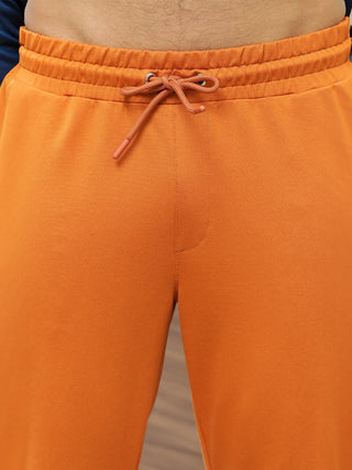 Mens Solid  Orange Track Pants