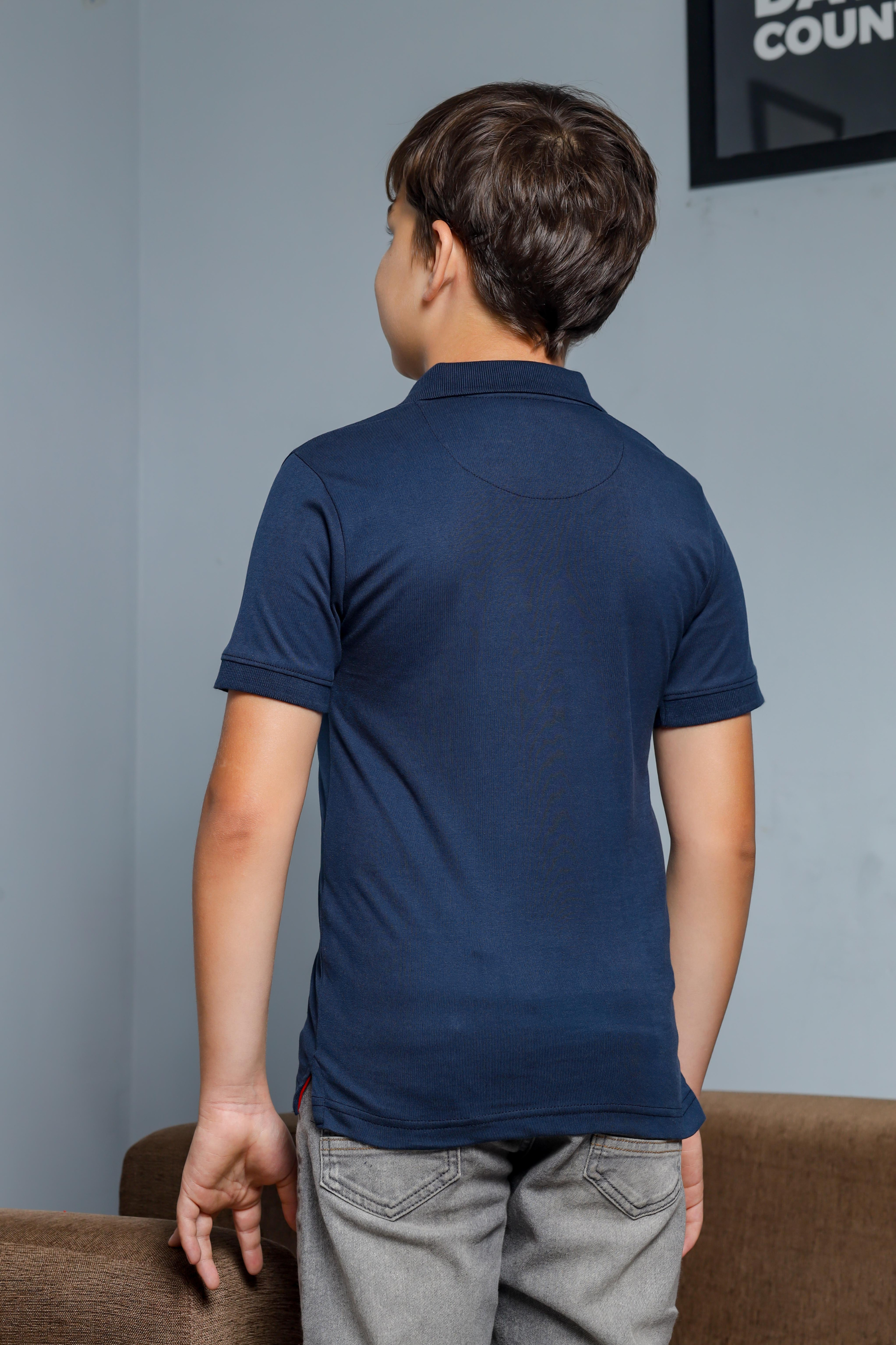 Boys Navy Polo T-Shirt