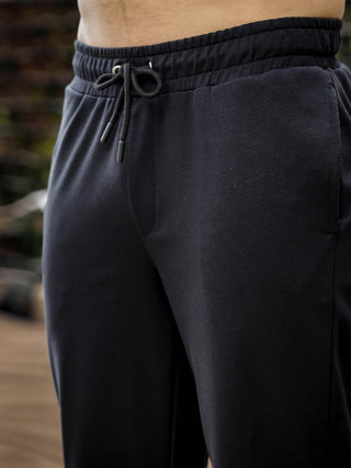 Mens Solid Black Track Pants