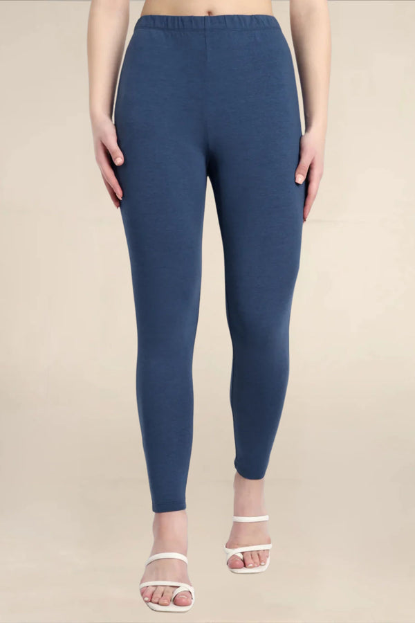 WOMENS MOON LIGHT BLUE ANKLE LENGTH POCKET LEGGING
