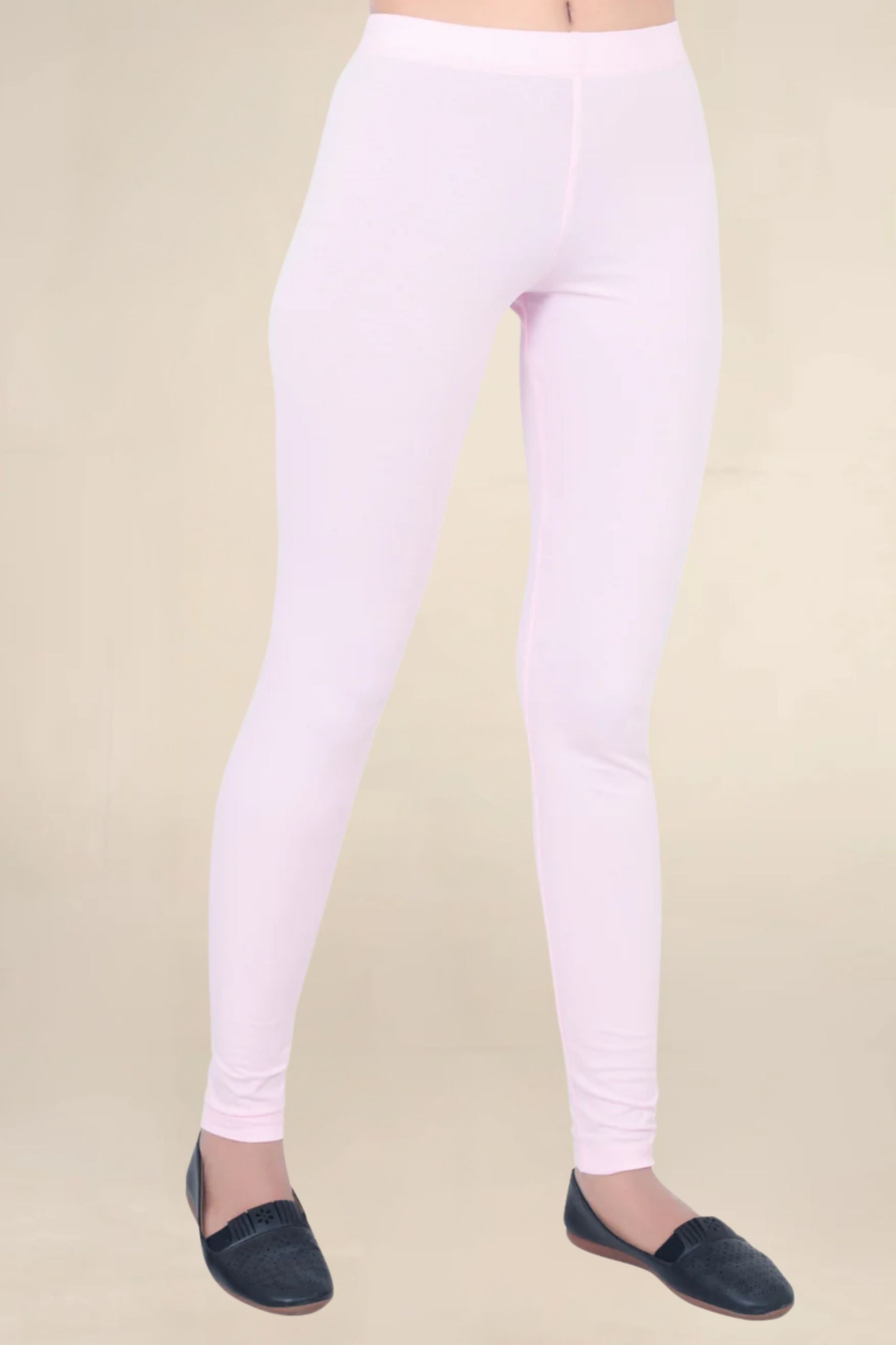 ONE SKY WOMEN BABY PINK SOLID LEGGINGS