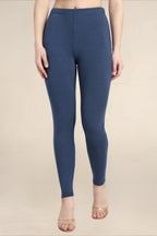 WOMENS MOON LIGHT BLUE REGULAR LENGTH POCKET LEGGING