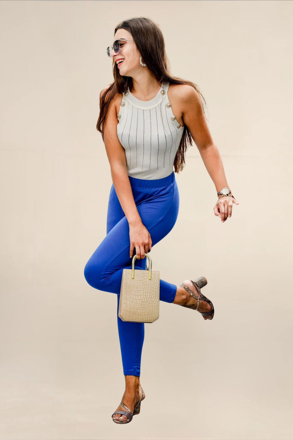 WOMENS INDIGO ANKLE LENGTH POCKET LEGGING