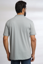 Men Dark Grey Classic Polo T-Shirt