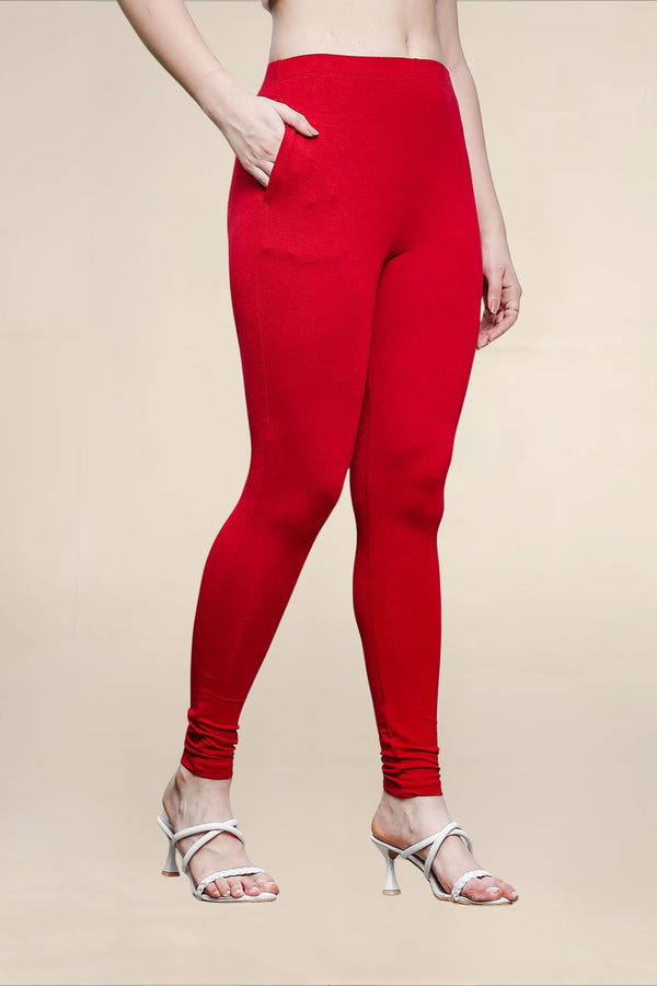 WOMENS MAROON REGULAR LENGTH POCKET LEGGING