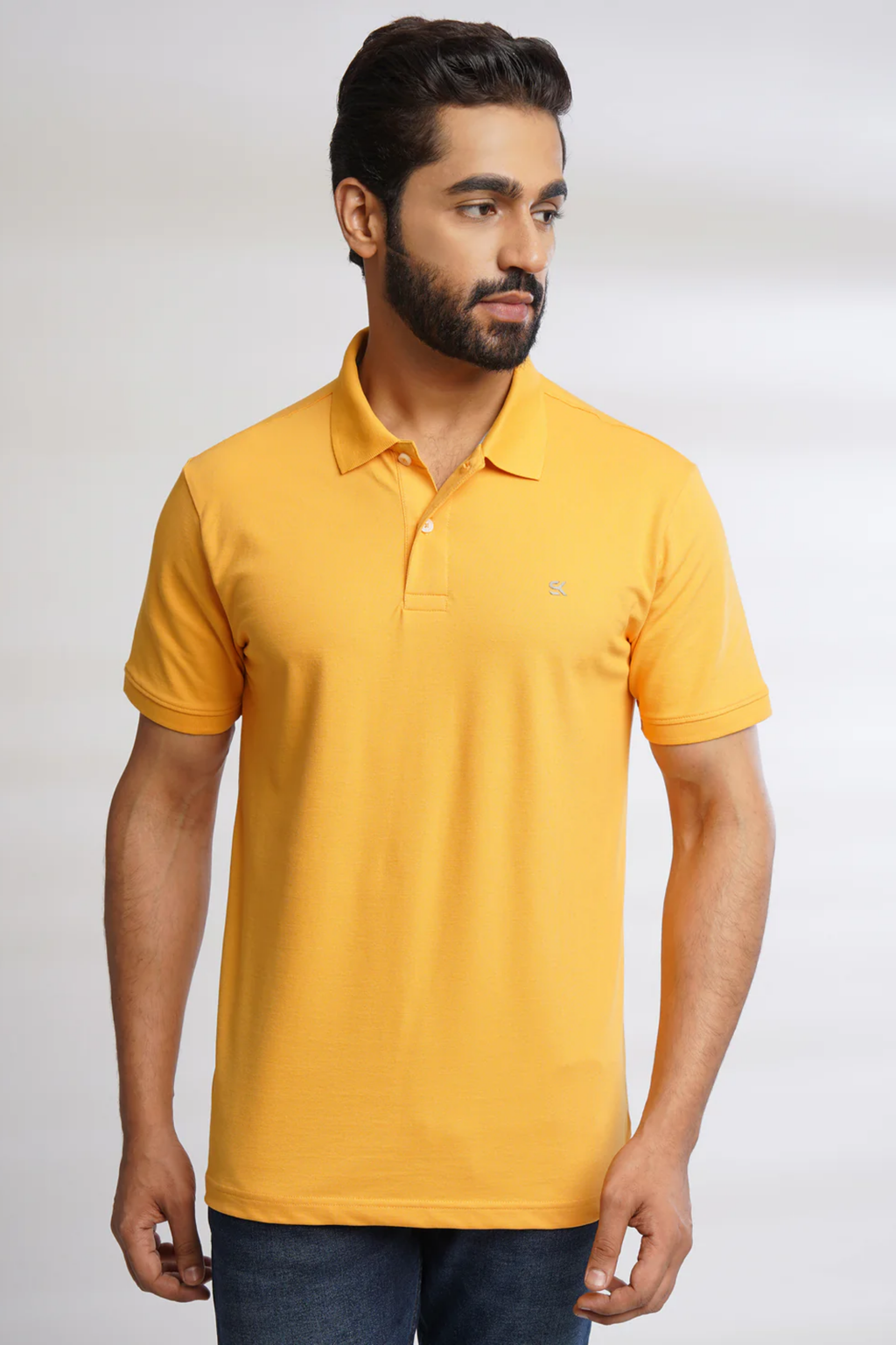Men Amber Yellow Classic Polo T-Shirt