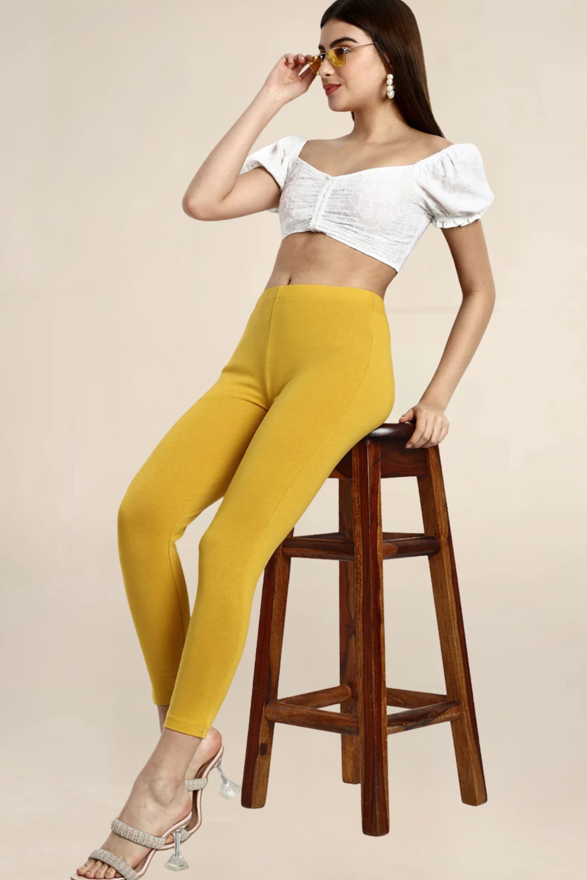 ONE SKY WOMEN MAIZE SOLID LEGGINGS