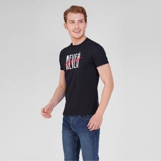 Men Black Round Neck T-Shirt