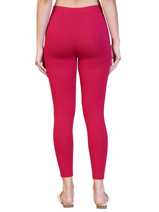 WOMENS DARK CERISE ANKLE LENGTH POCKET LEGGING