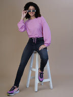 Women Lilac Breeze Trendy Balloon Sleeves Top