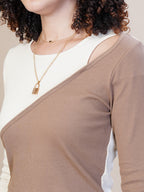 Women Almond Milk Full Sleeves Trendsetter Top