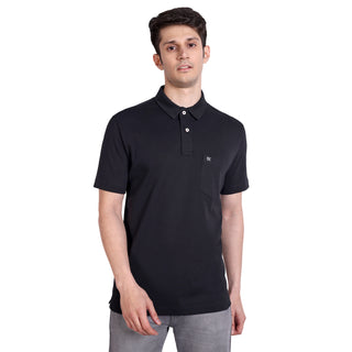 Men Black Polo T-Shirt