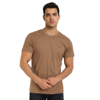 Men Sand Round Neck T-Shirt