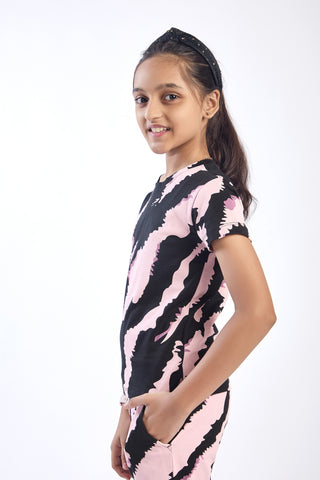 ONE SKY Girls' Cotton Co-ord Set | Camo T-Shirt & Pants | Casual 2-Piece Set | Ages 3-14 Years