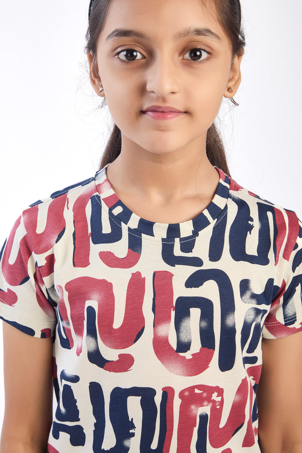 ONE SKY Girls' Cotton Co-ord Set | Abstract Print Tee & Pants | Casual 2-Piece | Ages 3-14 Years