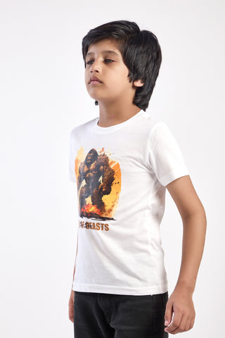 BOYS ROUND NECK WHITE T SHIRT