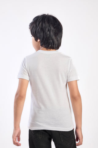 BOYS ROUND NECK WHITE T SHIRT