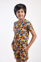 ONE SKY Boys' Cotton Co-ord Set | Printed T-Shirt & Shorts | Summer Wear | Ages 3-14 | 2-Piece