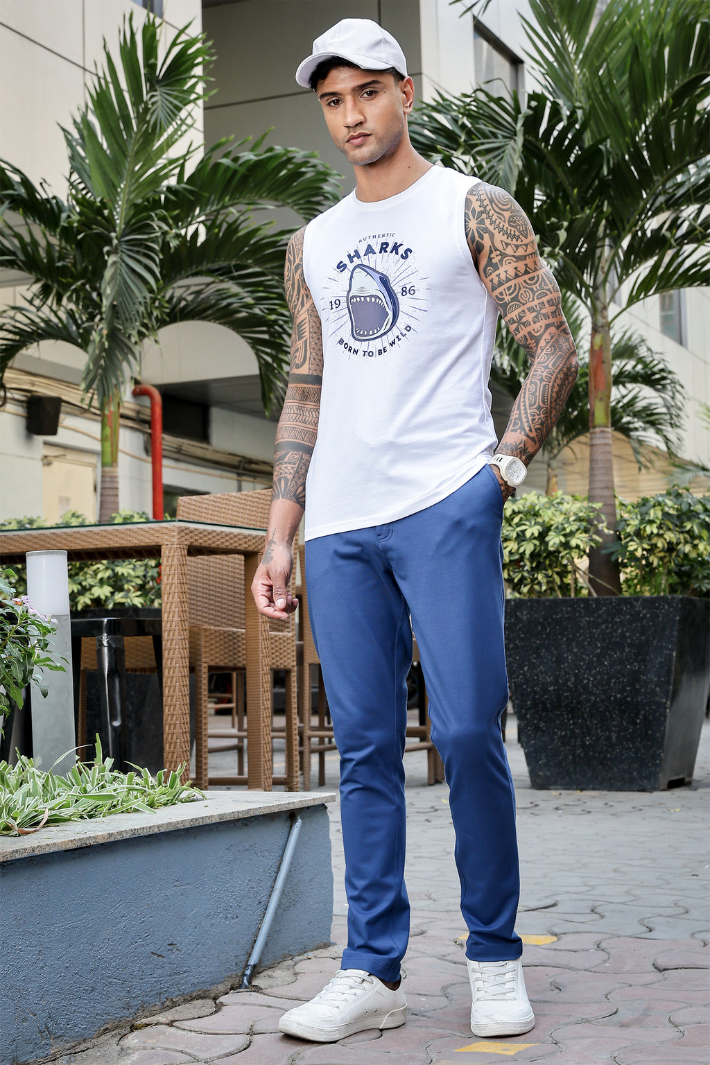 ENGINE BLUE COLOR MEN TROUSER