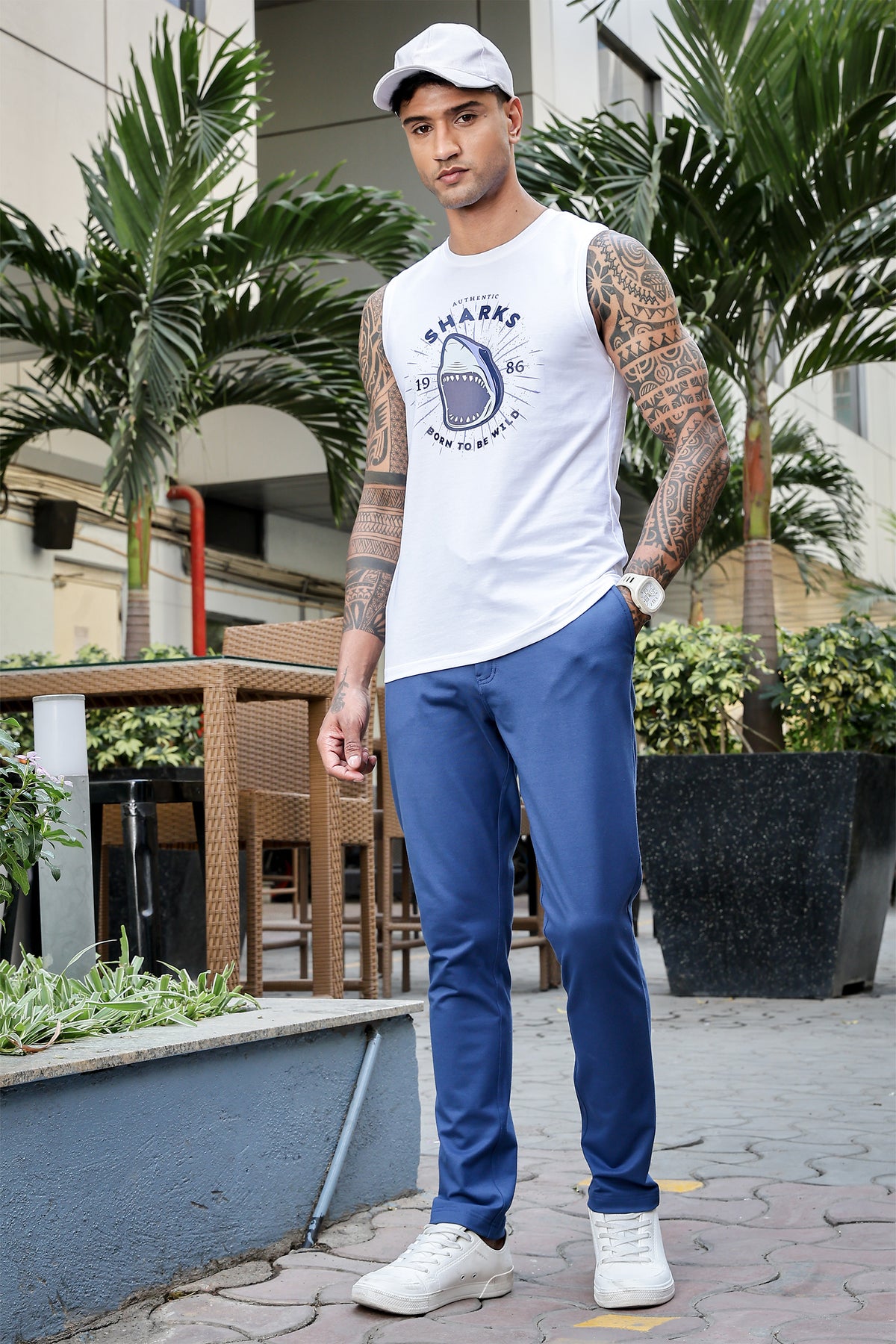 ENGINE BLUE COLOR MEN TROUSER