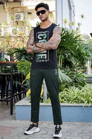 Men’s 100% Cotton Typography Printed Sleeveless T-Shirt | Round Neck Casual Tank Top | Soft Breathable Fabric | Machine Washable