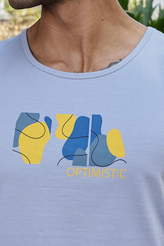 MEN SARKE GREY PRINTED TANK TOP