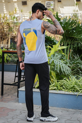 MEN SARKE GREY PRINTED TANK TOP