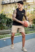Men’s Sleeveless Tank Top – Solid Color, Round Neck, Casual Fit, 95% Cotton / 5% Spandex, Machine Washable