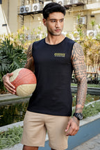 Men’s Sleeveless Tank Top – Solid Color, Round Neck, Casual Fit, 95% Cotton / 5% Spandex, Machine Washable