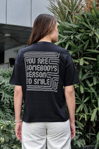 WOMEN ROUND NECK BLACK T SHIRT